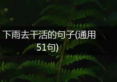 下雨去干活的句子(通用51句)