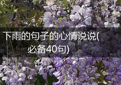 下雨的句子的心情说说(必备40句)
