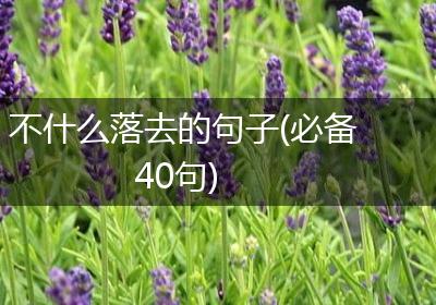 不什么落去的句子(必备40句)