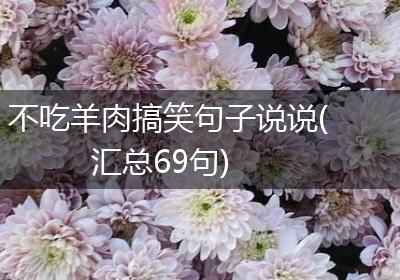 不吃羊肉搞笑句子说说(汇总69句)
