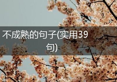 不成熟的句子(实用39句)