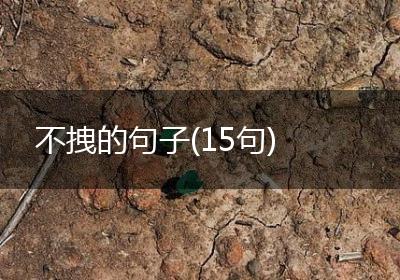 不拽的句子(15句)