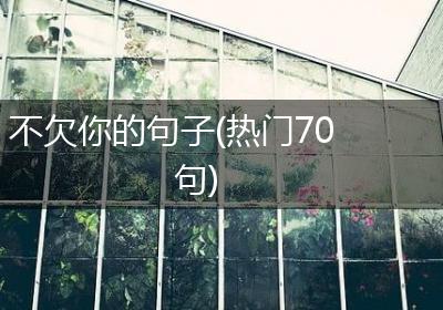 不欠你的句子(热门70句)