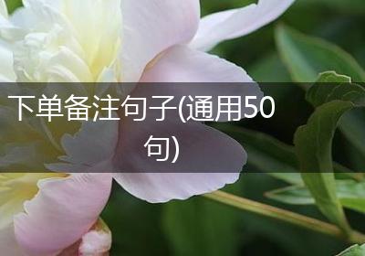 下单备注句子(通用50句)