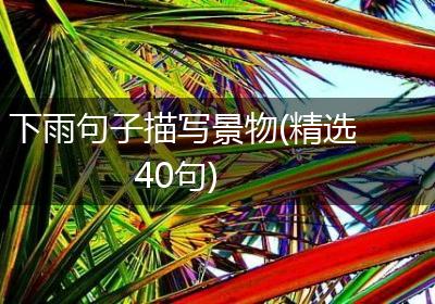 下雨句子描写景物(精选40句)