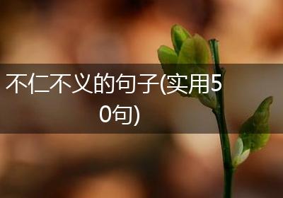不仁不义的句子(实用50句)