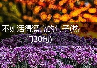 不如活得漂亮的句子(热门30句)