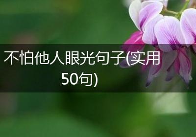 不怕他人眼光句子(实用50句)