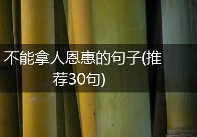 不能拿人恩惠的句子(推荐30句)