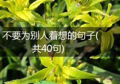 不要为别人着想的句子(共40句)