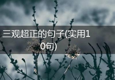 三观超正的句子(实用10句)