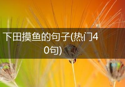下田摸鱼的句子(热门40句)
