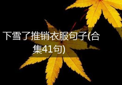 下雪了推销衣服句子(合集41句)