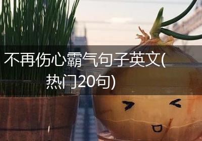 不再伤心霸气句子英文(热门20句)