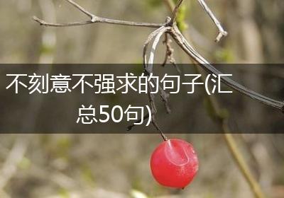 不刻意不强求的句子(汇总50句)