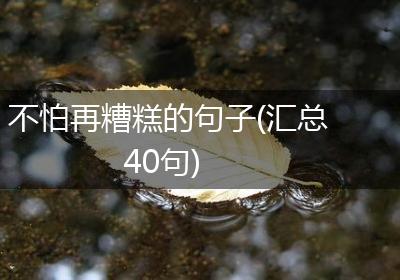 不怕再糟糕的句子(汇总40句)