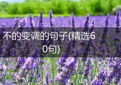 不的变调的句子(精选60句)