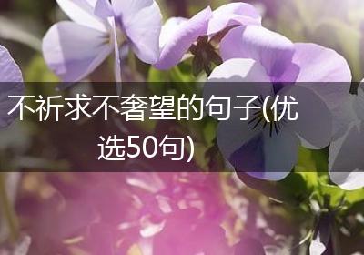 不祈求不奢望的句子(优选50句)