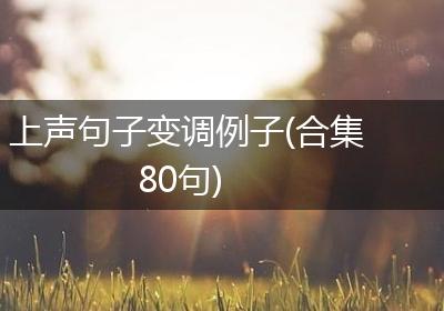 上声句子变调例子(合集80句)