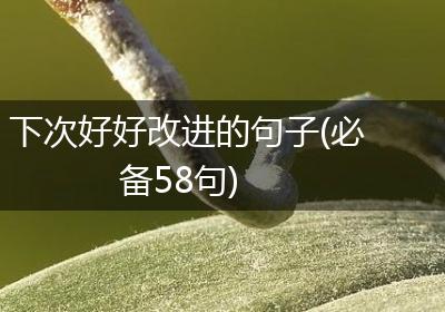 下次好好改进的句子(必备58句)