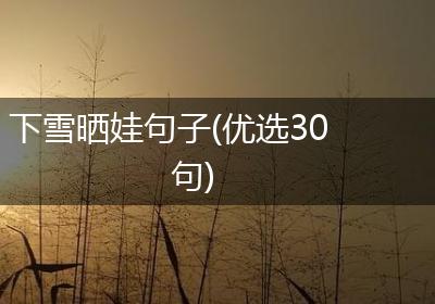下雪晒娃句子(优选30句)