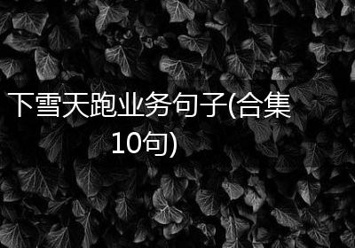 下雪天跑业务句子(合集10句)