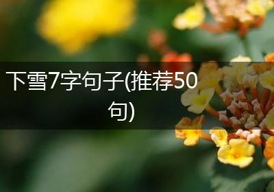 下雪7字句子(推荐50句)