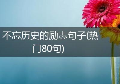不忘历史的励志句子(热门80句)