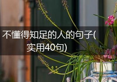 不懂得知足的人的句子(实用40句)