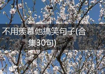 不用羡慕他搞笑句子(合集30句)