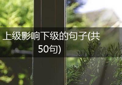 上级影响下级的句子(共50句)