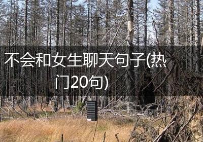 不会和女生聊天句子(热门20句)