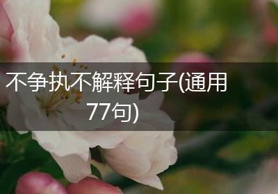 不争执不解释句子(通用77句)
