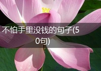 不怕手里没钱的句子(50句)