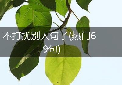 不打扰别人句子(热门69句)