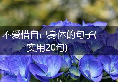 不爱惜自己身体的句子(实用20句)