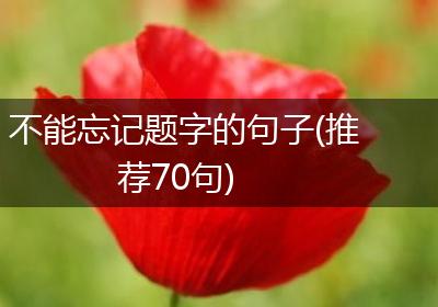 不能忘记题字的句子(推荐70句)