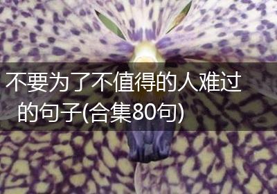 不要为了不值得的人难过的句子(合集80句)