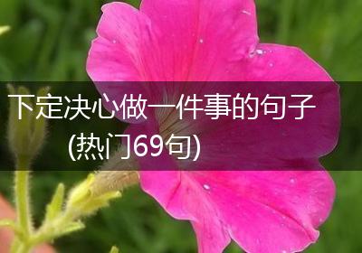下定决心做一件事的句子(热门69句)