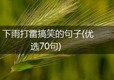 下雨打雷搞笑的句子(优选70句)