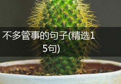 不多管事的句子(精选15句)