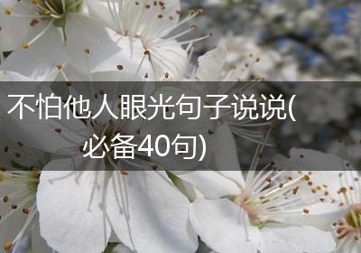 不怕他人眼光句子说说(必备40句)