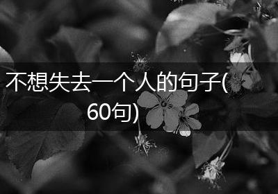 不想失去一个人的句子(60句)