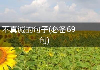 不真诚的句子(必备69句)