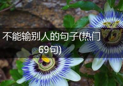 不能输别人的句子(热门69句)