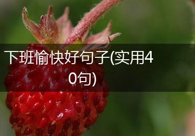 下班愉快好句子(实用40句)