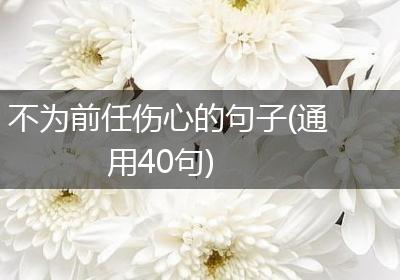 不为前任伤心的句子(通用40句)