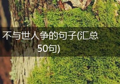不与世人争的句子(汇总50句)