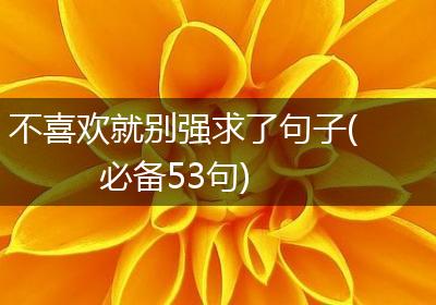 不喜欢就别强求了句子(必备53句)