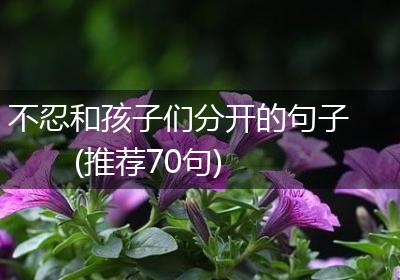 不忍和孩子们分开的句子(推荐70句)